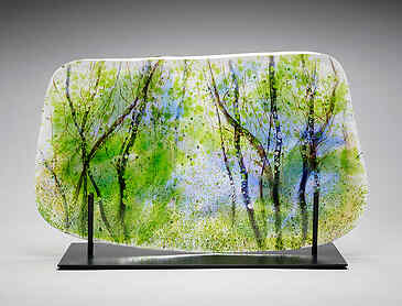 Clearing, 2023, 11" x 19" x 0.4", kiln-formed glass