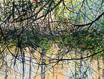 Dusk Reflection, 2024, 18" x 36", acrylic on canvas