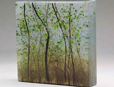 Meadow Grasses, 2020, 6" x 6" x 1&frac14;", kiln-formed glass