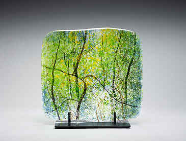 Springtime, 2023, 10" x 11" x 0.4", kiln-formed glass