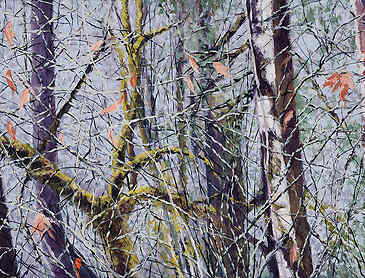 Woodland Tracery, 2023, 30" x 48", acrylic on canvas
