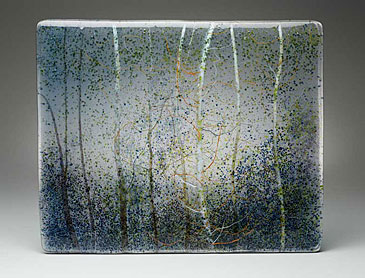 Canyon Forest, 2015, 16" x 20" x 0.4", kiln-formed glass