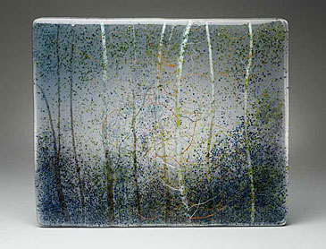 Canyon Forest, 2015, 16" x 20" x 0.4", kiln-formed glass