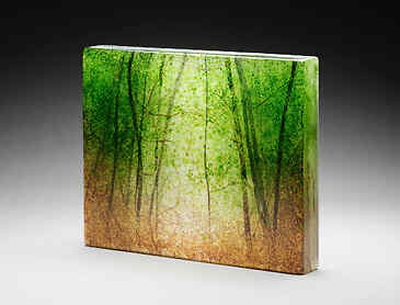 Arbor, 2024, 8" x 10" x 1¼", kiln-formed glass
