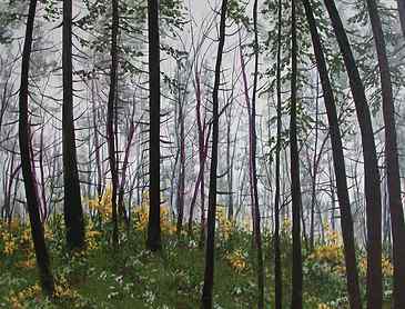 Ascending Fog, 2008, 30" x 36", acrylic on canvas, SOLD
