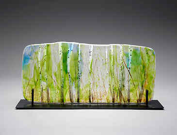 Aspen Clearing, 2023, 8½" x 18" x 0.4", kiln-formed glass