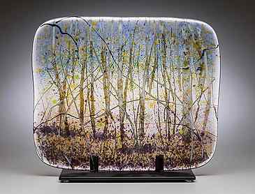 Aspen Grove, 2018, 9" x 10" x 0.4", kiln-formed glass