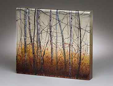 Aspen Sunrise, 2018, 8" x 10" x 1¼", kiln-formed glass, SOLD