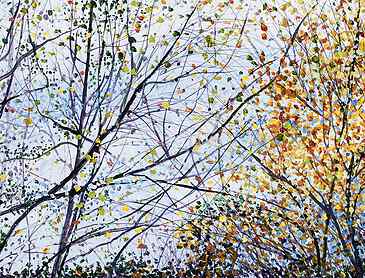 Autumn Breeze, 2019, 8" x 16", acrylic on paper, SOLD