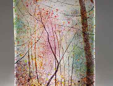 Autumn Light in the Woods, 2018, 20" x 12" x 0.4", kiln-formed glass