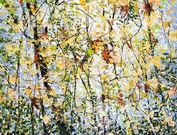 Autumn Light Stream, 2025, 40" x 30", acrylic on canvas