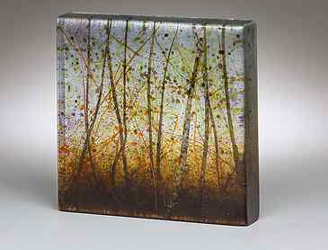 Autumn Marsh, 2018, 6" x 6" x 1¼", kiln-formed glass, SOLD