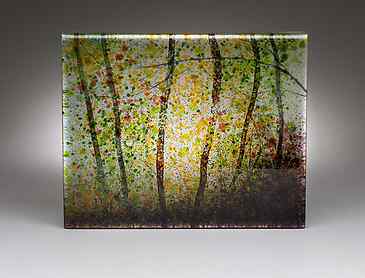 Autumn Sunlight, 2018, 8" x 10" x 1¼", kiln-formed glass, SOLD