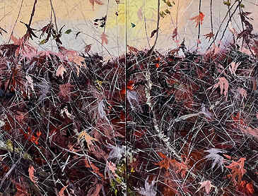 Autumn Tumble, 2024, 30" x 80", acrylic on canvas, SOLD
