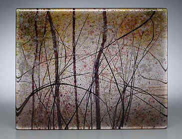 Blossom Shower, 2016, 8" x 10" x 1¼", kiln-formed glass, SOLD