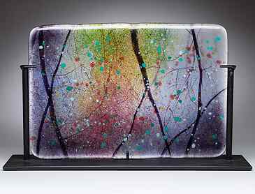 Branch Patterns, 2019, 8" x 10" x 0.4", kiln-formed glass