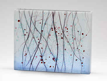 Branch Reflections, 2022, 8" x 10" x 1¼", kiln-formed glass