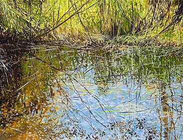 Canyon Wetland, 2026, 36" x 48", acrylic on canvas