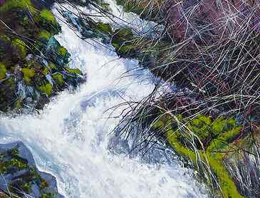 Cascade, 2026, 48" x 36", acrylic on canvas