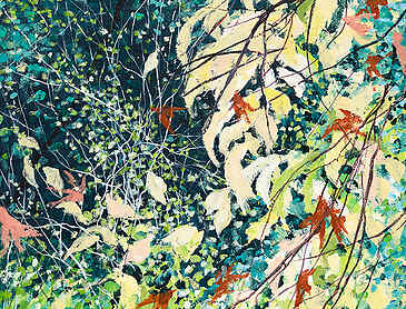 Cascading Light, 2025, 36" x 18", acrylic on canvas
