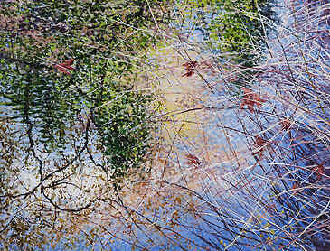 Clouded Reflecting Pool, 2023, 36" x 48", acrylic on canvas