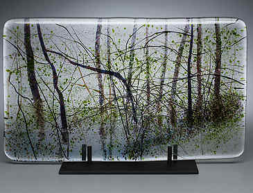 Creek Tangle, 2016, 8½" x 14½" x 0.4", kiln-formed glass, SOLD