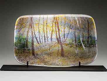 Early Autumn, 2014, 10½" x 26" x 0.4", kiln-formed glass, SOLD