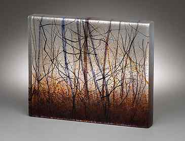 Early Morning, 2018, 8" x 10" x 1¼", kiln-formed glass, SOLD