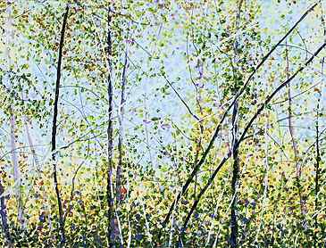 Edging Toward Fall, 2019, 8" x 16", acrylic on paper, SOLD
