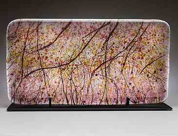 Equinox Grasses, 2018, 11" x 20" x 0.4", kiln-formed glass