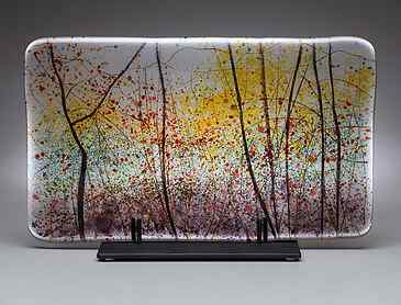Equinox Palette, 2019, 8" x 10" x 0.4", kiln-formed glass