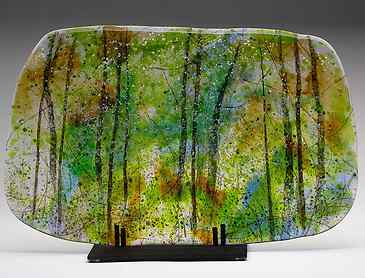 Equinox Snow, 2021, 12" x 18½" x 0.4", kiln-formed glass