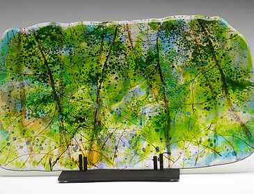 Equinox Snow II, 2021, 10½" x 18½" x 0.4", kiln-formed glass