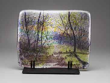 Fall Begins, 2014, 10" x 8" x ¼", kiln-formed glass, SOLD