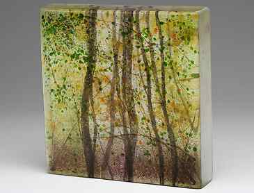 Fall Oaks, 2020, 6" x 6" x 1¼", kiln-formed glass, SOLD