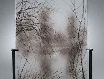 Fog in the Canyon, 2015, 14" x 10" x ¼", kiln-formed glass