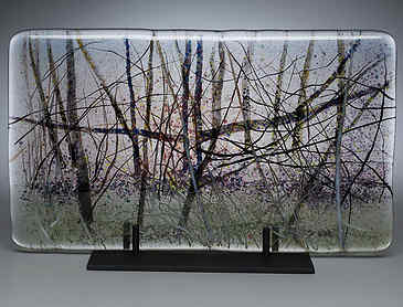 Forest Thicket, 2016, 8" x 14" x 0.4", kiln-formed glass, SOLD