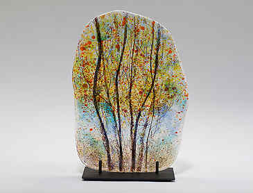 Golden Grove, 2022, 14" x 10¼" x 0.4", kiln-formed glass