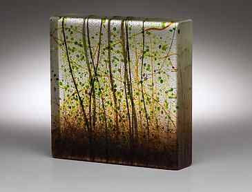Grass Weaving, 2018, 6" x 6" x 1¼", kiln-formed glass, SOLD