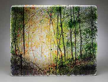 Harbinger of Fall, 2019, 16" x 20" x 0.4", kiln-formed glass, SOLD