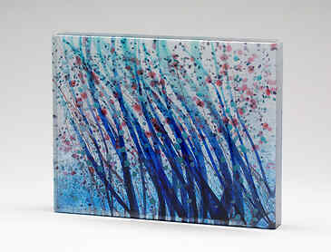 Haven for Clownfish, 2022, 8" x 10" x 1¼", kiln-formed glass, SOLD