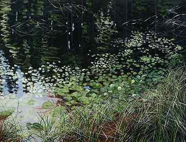 Hebo Lake, 2014, 30" x 40", acrylic on canvas