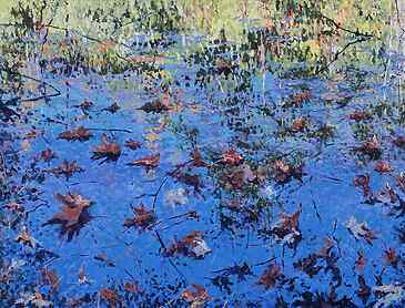 Impressions of Floating Leaves, 2020, 36" x 48", acrylic on canvas