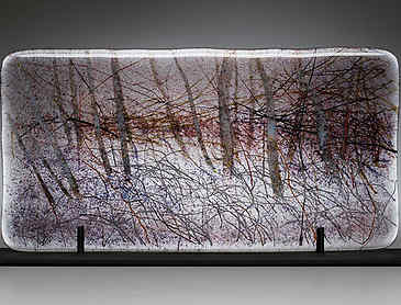 Interlace, 2016, 8" x 14" x ¼", kiln-formed glass, SOLD