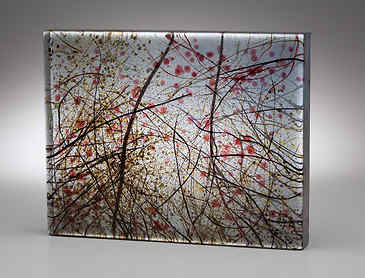 Joshua Tree Tangle, 2017, 8" x 10" x 1¼", kiln-formed glass, SOLD