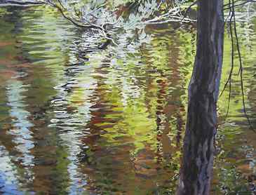 Lake Reflections, 2014, 30" x 36", acrylic on canvas