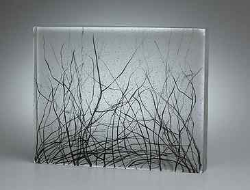 Layered Tangle, 2015, 8" x 10" x 1¼", kiln-formed glass, SOLD