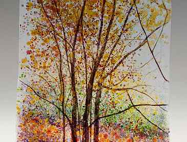 Leaf Fall, 2020, 12" x 10" x ¼", kiln-formed glass, SOLD