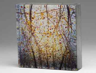 Light Passage, 2020, 6" x 6" x 1¼", kiln-formed glass
