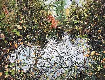 Looking Through, 2018, 30" x 40", acrylic on canvas